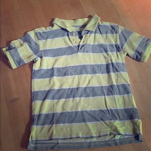 Yellow Gray Striped Polo T-Shirt Boys small 6/7